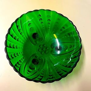 VINTAGE HOBNAIL 8” Green Glass Bowl EXCELLENT